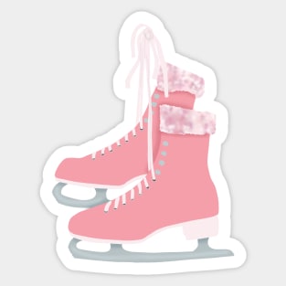 Pink ice skates Sticker